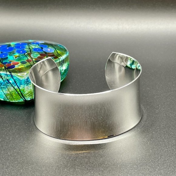 Sterling Silver 925 Wide Cuff Bracelet #1165 - Picture 5 of 9